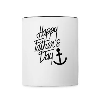 happy fathers day sailor - Tasse zweifarbig - Weiß/Schwarz - Vorne