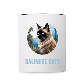 Balinese Cat Balinesenkatze - Contrasting Mug - white/black - Front