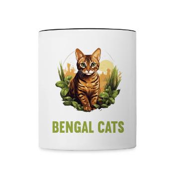 Bengal Cat Bengalkatze - Tasse zweifarbig - Weiß/Schwarz - Vorne