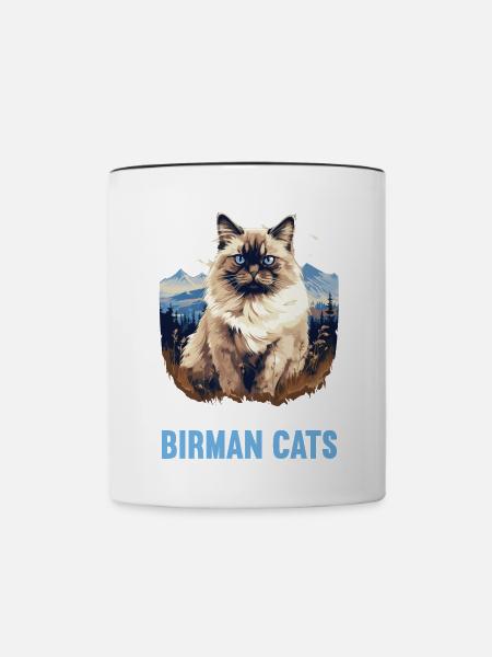 Birman Cat Birma Katze - Tasse zweifarbig - Weiß/Schwarz