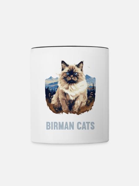 Birman Cat Birma Katze - Tasse zweifarbig - Weiß/Schwarz