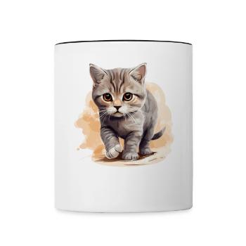 Cat Cats British Shorthair British Shorthair - Contrasting Mug - white/black - Front