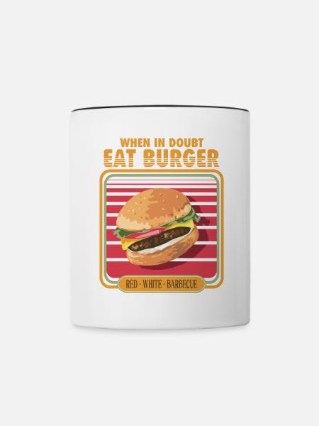 When in doubt eat burger - Tasse zweifarbig - Weiß/Schwarz
