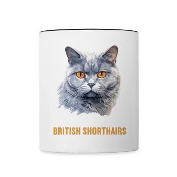 Cat Cats British Shorthair British Shorthair - Contrasting Mug - white/black - Front