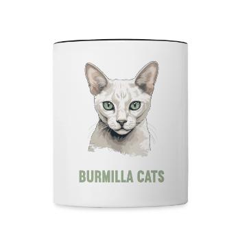 Burmilla Chaton Burmilla Chat - Mug contrasté - blanc/noir - Devant