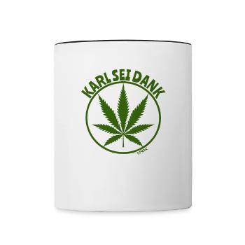 Allemagne : Légalisation du cannabis, grâce à Karl - Mug contrasté - blanc/noir - Devant