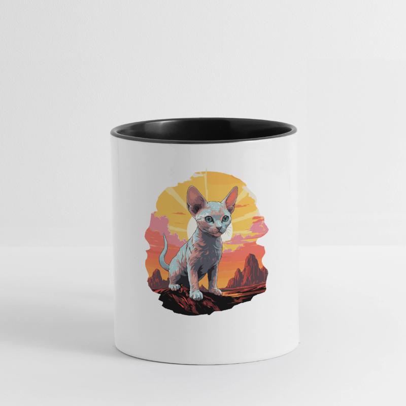 Chaton Devon Rex Chat Devon Rex Mug contrasté