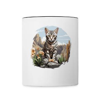 Egyptian Mau Kätzchen Katze Ägyptische Mau - Tasse zweifarbig - Weiß/Schwarz - Vorne