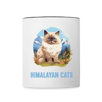 Himalayan Cat Colourpoint Katze - Contrasting Mug - white/black - Front