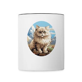 Persian Cat Perserkatze - Tasse zweifarbig - Weiß/Schwarz - Vorne