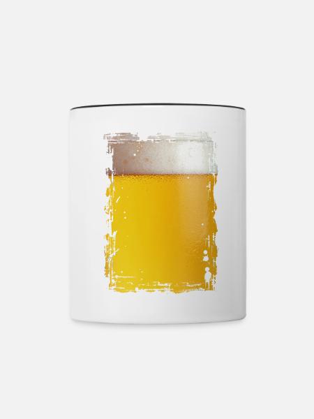 Bier - Tasse zweifarbig - Weiß/Schwarz