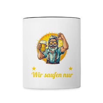 Der Hässliche heiratet JGA Junggesellenabschied - Tasse zweifarbig - Weiß/Schwarz - Vorne