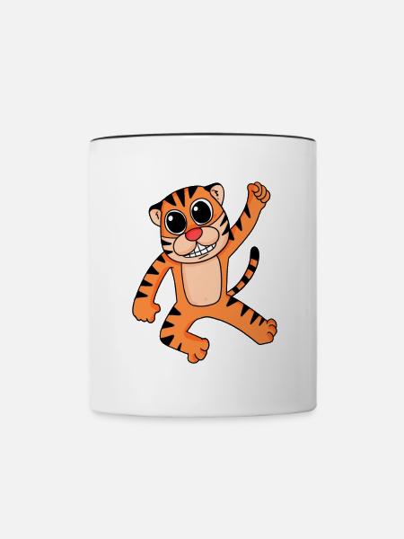 Tiger - Tasse zweifarbig - Weiß/Schwarz