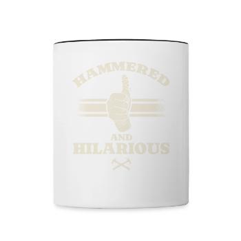 charpentier, charpentier, menuisier, charpentier, - Mug contrasté - blanc/noir - Devant