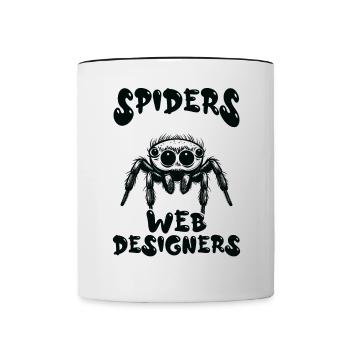 Vogelspinne Tarantula Terraristik Amphibie Spinne - Tasse zweifarbig - Weiß/Schwarz - Vorne
