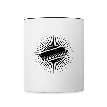 Harmonica Instrument Musicien Harmonique Bouche Ou - Mug contrasté - blanc/noir - Devant
