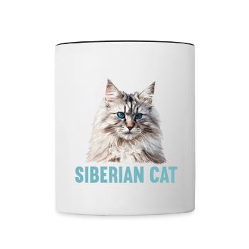 Chat Sibérien Sibirische Katze - Mug contrasté - blanc/noir - Devant