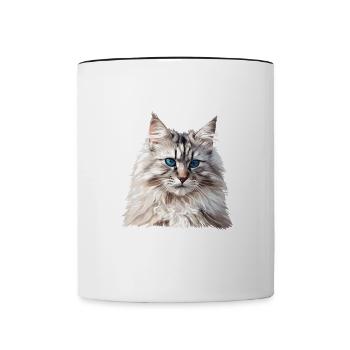 Chat Sibérien Sibirische Katze - Mug contrasté - blanc/noir - Devant