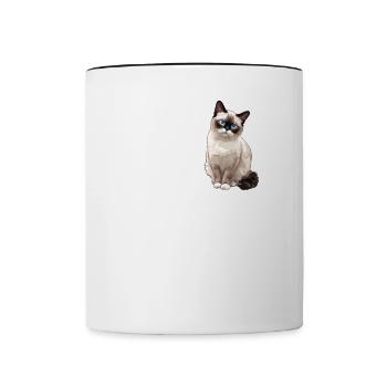 Chaton raquette Chat raquette - Mug contrasté - blanc/noir - Devant