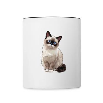 Chaton raquette Chat raquette - Mug contrasté - blanc/noir - Devant