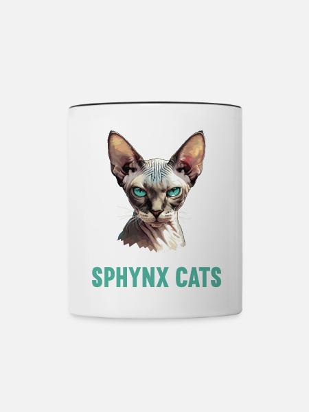 Sphynx Kätzchen Sphynx Katze - Tasse zweifarbig - Weiß/Schwarz