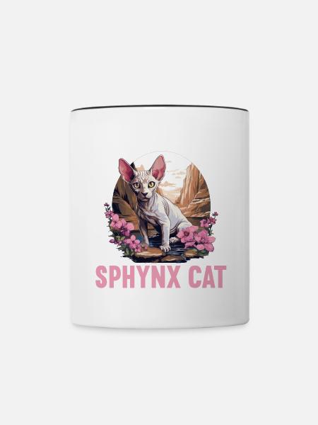 Sphynx Kätzchen Sphynx Katze - Tasse zweifarbig - Weiß/Schwarz