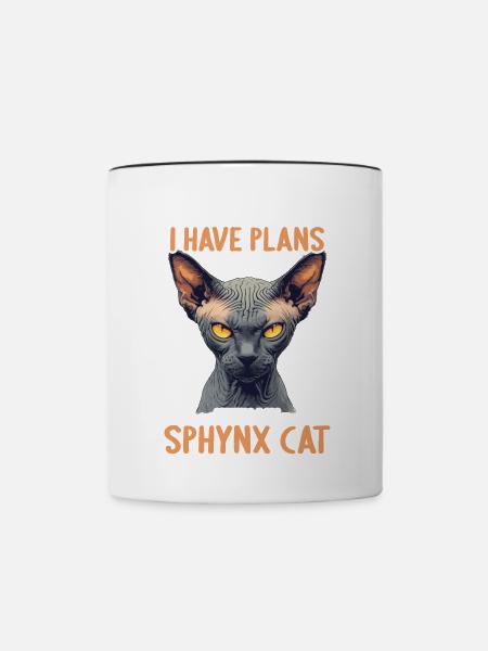 Sphynx Kätzchen Sphynx Katze - Tasse zweifarbig - Weiß/Schwarz