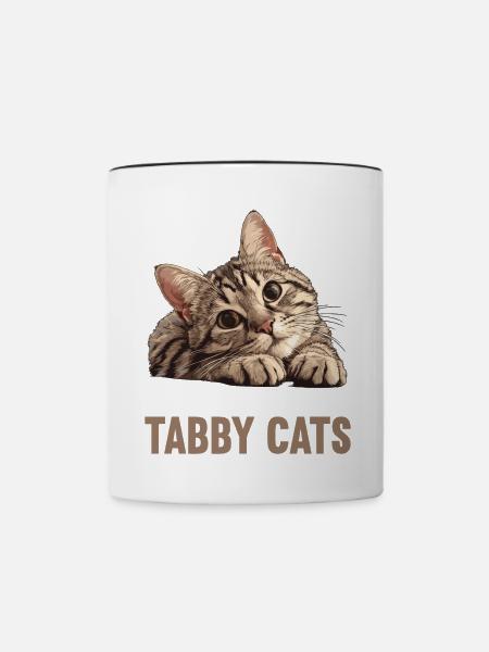 Tabby Kätzchen Tabby Katze - Tasse zweifarbig - Weiß/Schwarz
