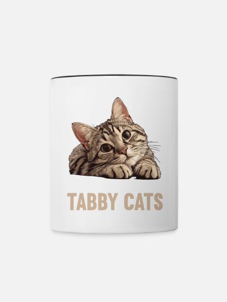 Tabby Kätzchen Tabby Katze - Tasse zweifarbig - Weiß/Schwarz