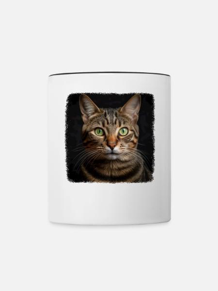 Tabby Kätzchen Tabby Katze - Tasse zweifarbig - Weiß/Schwarz