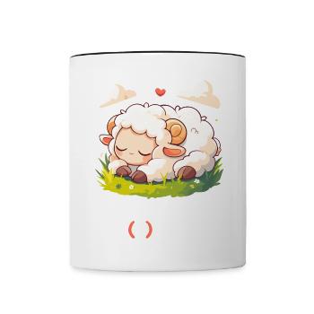 Chemise officielle de mouton Chemise de nuit officielle - Mug contrasté - blanc/noir - Devant