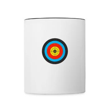 Bogensport Bogenschütze Bogenschießen Pfeil Bogen - Tasse zweifarbig - Weiß/Schwarz - Vorne