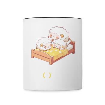 Chemise officielle de mouton Chemise de nuit officielle - Mug contrasté - blanc/noir - Devant