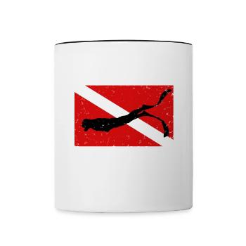 Diving, Freediving, Freediving No Limit Freediving - Contrasting Mug - white/black - Front
