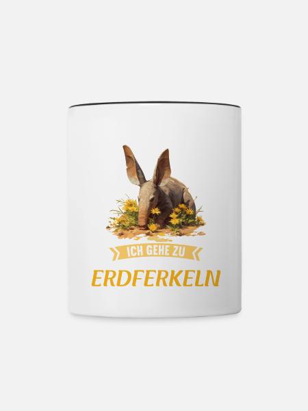 Erdferkeln Erdferkel - Tasse zweifarbig - Weiß/Schwarz