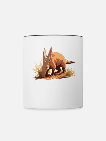 Erdferkeln Erdferkel - Tasse zweifarbig - Weiß/Schwarz
