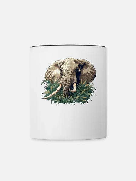 Elefanten Elefant - Tasse zweifarbig - Weiß/Schwarz