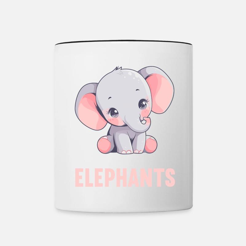 Elefanten Elefant - Tasse zweifarbig - Weiß/Schwarz