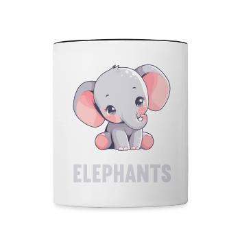 Elefanten Elefant - Tasse zweifarbig - Weiß/Schwarz - Vorne