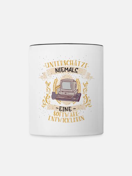 Softwareentwicklerin Geschenk Code Lustig - Tasse zweifarbig - Weiß/Schwarz