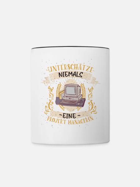 Projekt Managerin Geschenk Teamarbeit Lustig - Tasse zweifarbig - Weiß/Schwarz