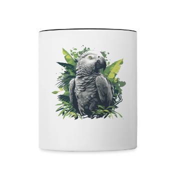 Graupapageien Graupapagei - Tasse zweifarbig - Weiß/Schwarz - Vorne