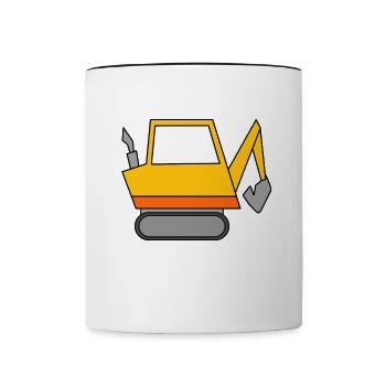 Excavatrice Chantier Conducteur d’excavatrice - Mug contrasté - blanc/noir - Devant