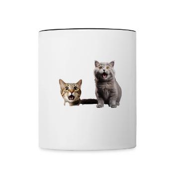Gender Lesbian Gay Trans Queer Cat Rainbow - Contrasting Mug - white/black - Front