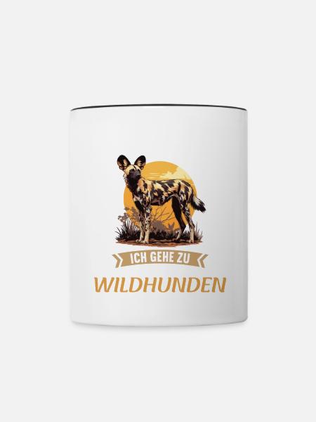Wildhunde Wildhund - Tasse zweifarbig - Weiß/Schwarz