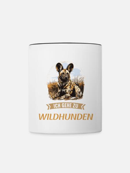 Wildhunde Wildhund - Tasse zweifarbig - Weiß/Schwarz