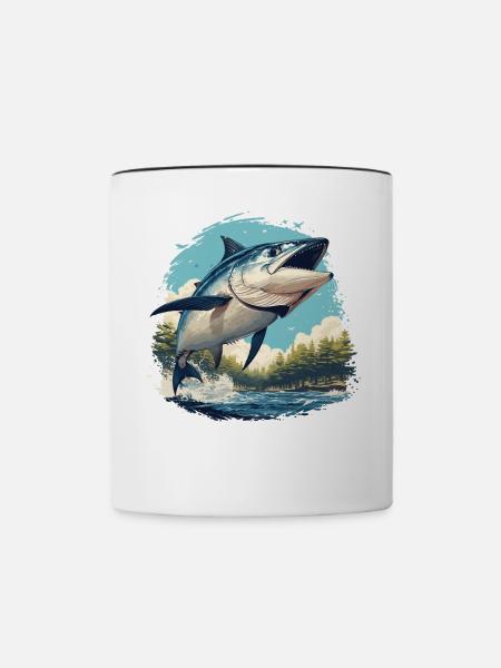Tuna Thunfische Thunfisch - Tasse zweifarbig - Weiß/Schwarz