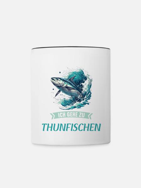 Tuna Thunfische Thunfisch - Tasse zweifarbig - Weiß/Schwarz