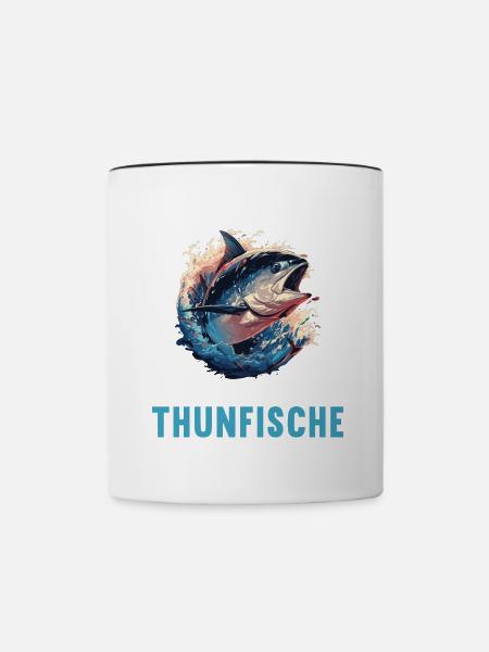 Tuna Thunfische Thunfisch - Tasse zweifarbig - Weiß/Schwarz