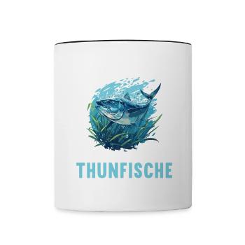 Tuna Thunfische Thunfisch - Tasse zweifarbig - Weiß/Schwarz - Vorne